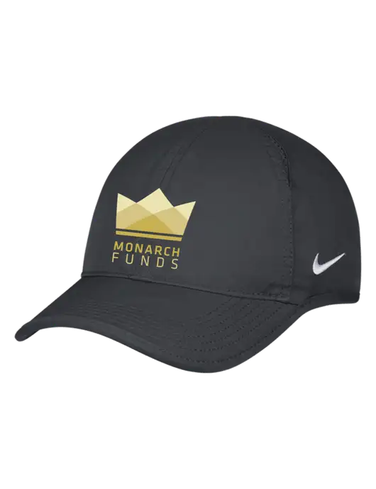 Nike Charcoal Featherlight Cap w/Monarch Funds Logo