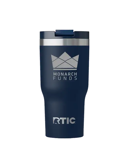 RTIC Essential 20 oz Navy Tumbler w/Monarch Funds Logo