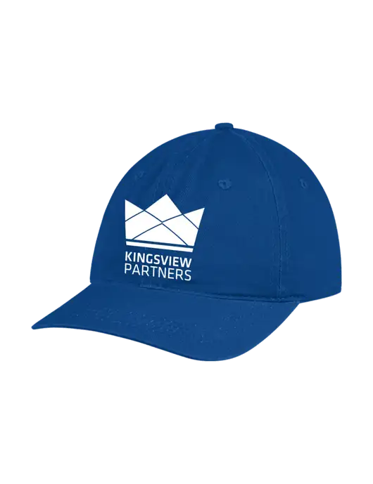 Garment Washed Unstructured Twill Royal Cap w/Kingsview Partners Logo