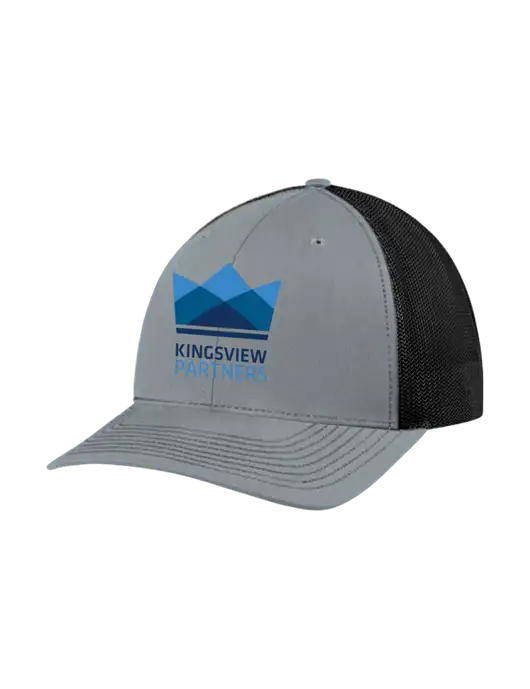 Richardson Adjustable Snapback Original 112 Trucker Cap Heather Grey w/Black Mesh w/Kingsview Partners Logo