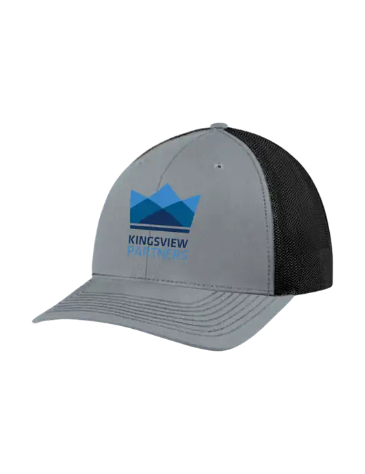 Richardson Adjustable Snapback Original 112 Trucker Cap Heather Grey w/Black Mesh w/Kingsview Partners Logo