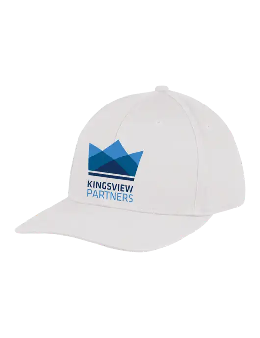 Premium Modern Structured Twill White Snapback Cap w/Kingsview Partners Logo