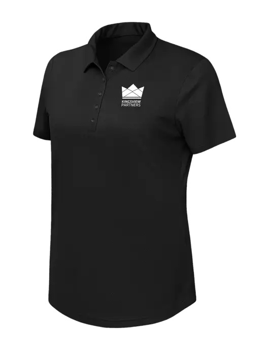 Callaway Womens Birdseye Black Polo w/Kingsview Partners Logo