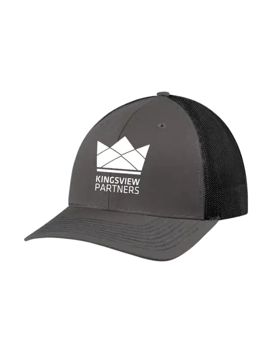 Richardson Adjustable Snapback Original 112 Trucker Cap Dark Grey w/Black Mesh w/Kingsview Partners Logo