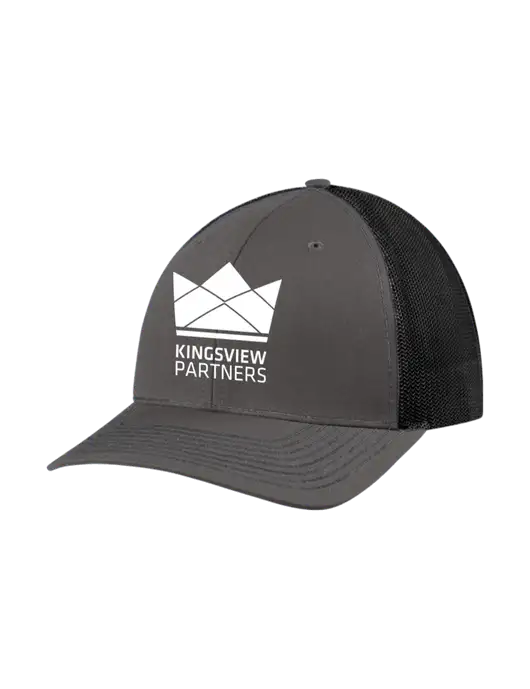 Richardson Adjustable Snapback Original 112 Trucker Cap Dark Grey w/Black Mesh w/Kingsview Partners Logo