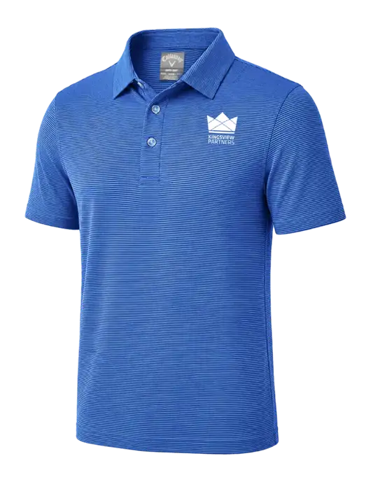 Callaway Royal Blue Fine Line Stripe Polo w/Kingsview Partners Logo