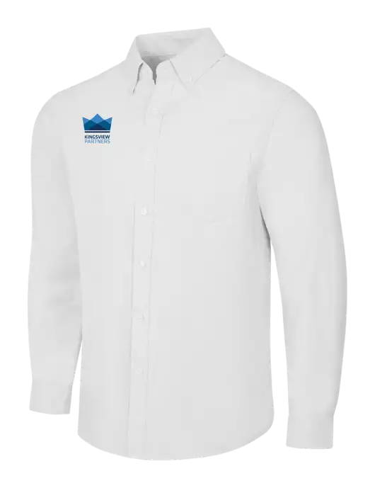 White SuperPro Oxford Shirt w/Kingsview Partners Logo
