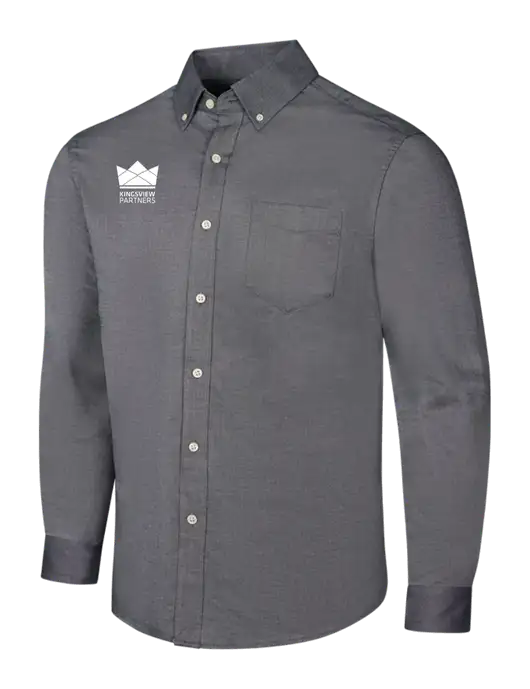 Dark Grey SuperPro Oxford Shirt w/Kingsview Partners Logo