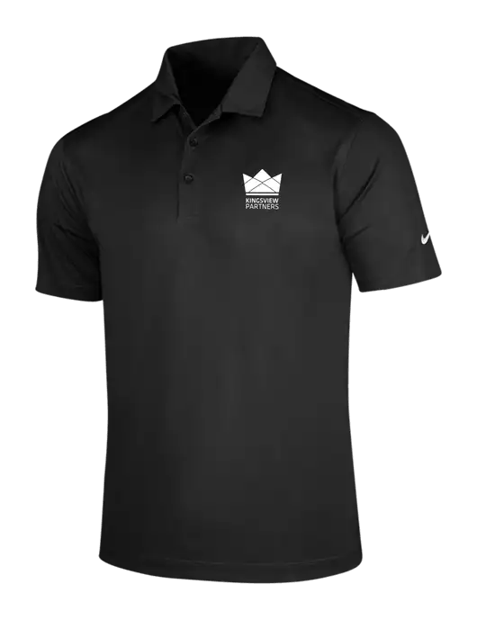 NIKE Black Dri-Fit Vertical Mesh Polo w/Kingsview Partners Logo