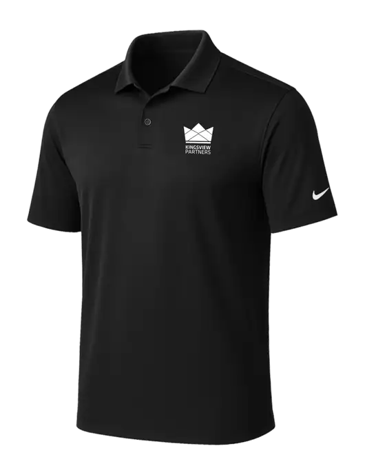 NIKE Black Victory Solid Polo w/Kingsview Partners Logo