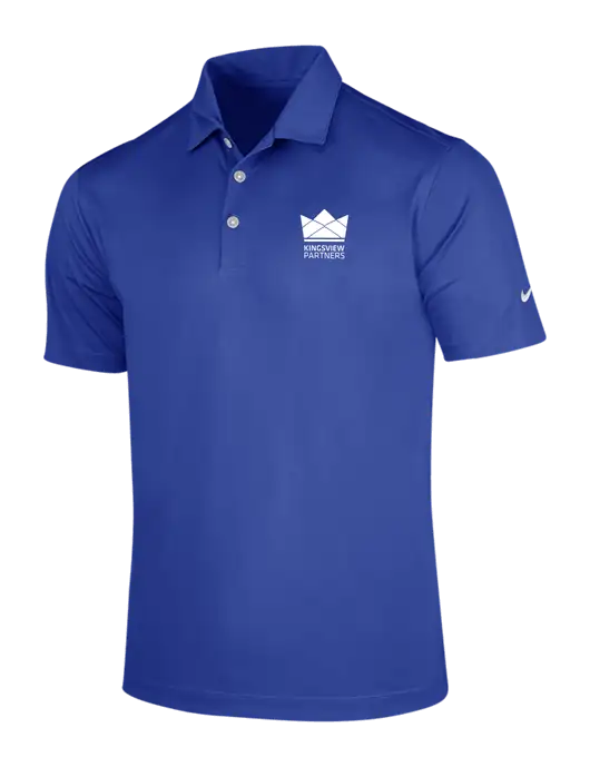 NIKE Dark Royal Dri-Fit Vertical Mesh Polo w/Kingsview Partners Logo