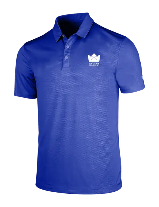 NIKE Dark Royal Dri-Fit Embossed Tri-Blade Polo w/Kingsview Partners Logo