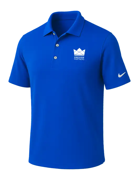 NIKE Royal Dri-Fit Micro Pique Polo w/Kingsview Partners Logo