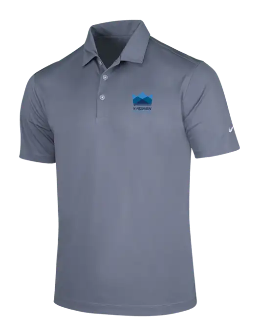 NIKE Medium Grey Dri-Fit Vertical Mesh Polo w/Kingsview Partners Logo