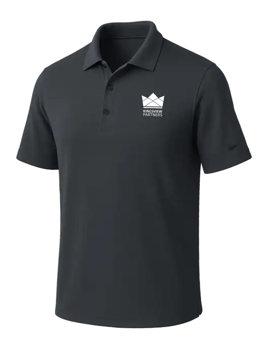 NIKE Dark Grey Dri-Fit Micro Pique Polo w/Kingsview Partners Logo