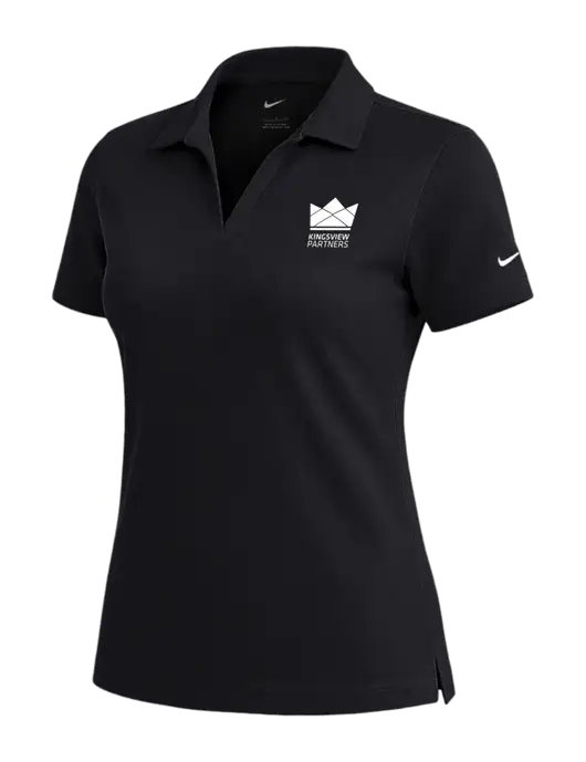 NIKE Black Womens Dri-Fit Micro Pique Polo w/Kingsview Partners Logo