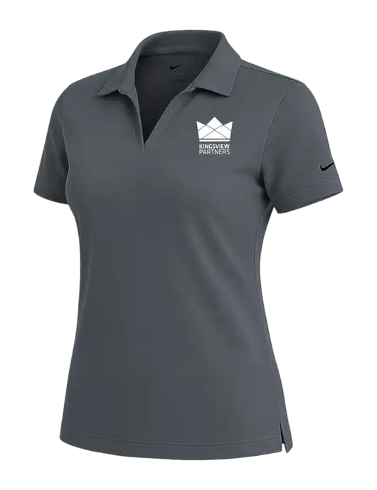 NIKE Dark Grey Womens Dri-Fit Micro Pique Polo w/Kingsview Partners Logo