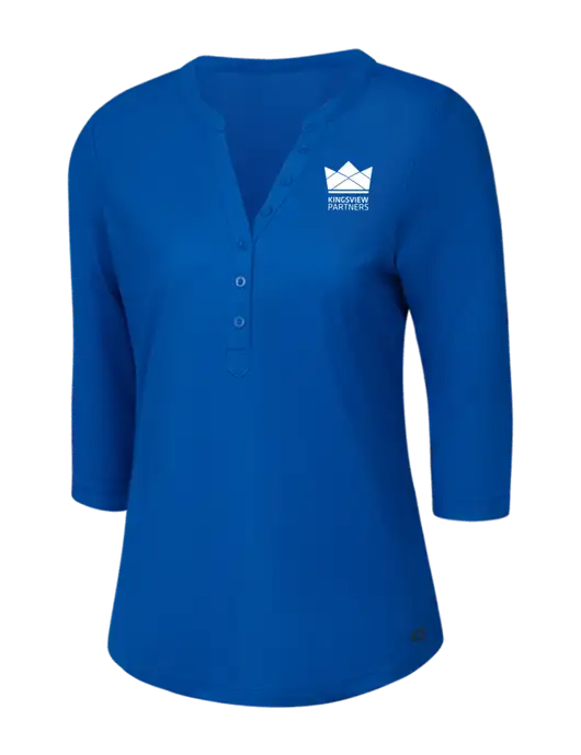 OGIO Royal Blue Jewel Henley w/Kingsview Partners Logo