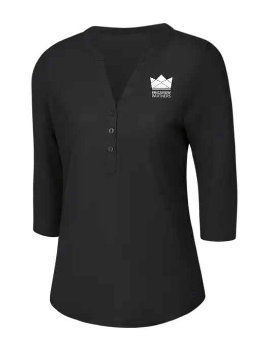 OGIO Blacktop Jewel Henley w/Kingsview Partners Logo