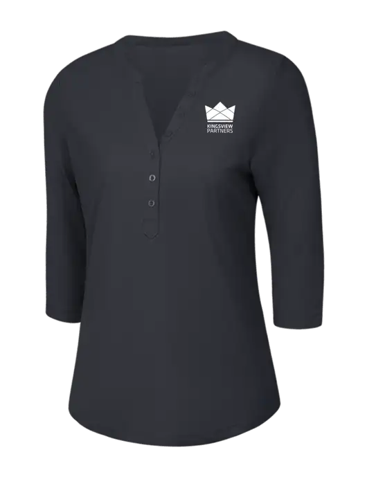 OGIO Charcoal Grey Jewel Henley w/Kingsview Partners Logo