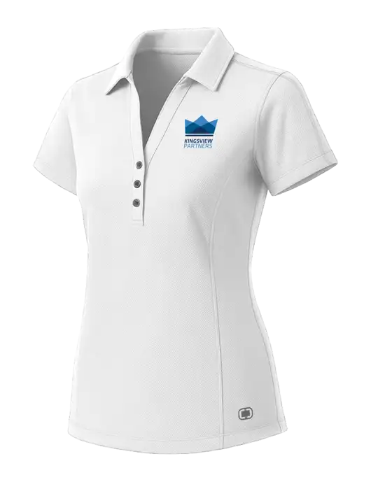 OGIO Womens White ONYX Polo w/Kingsview Partners Logo