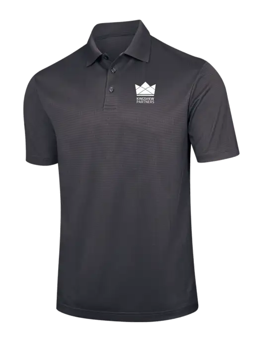 Dark Grey Performance Fine Jacquard Polo w/Kingsview Partners Logo