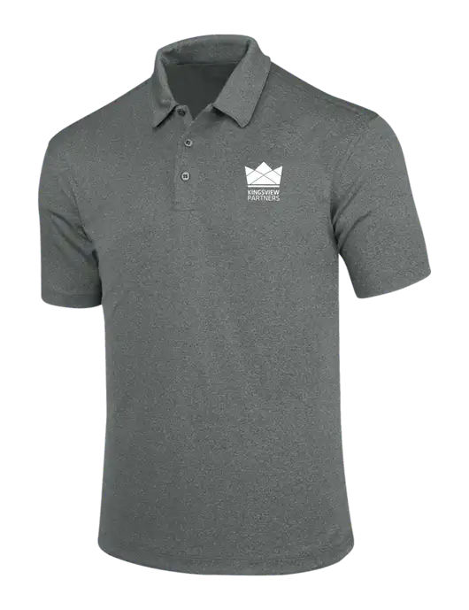Charcoal Trace Heather Polo w/Kingsview Partners Logo