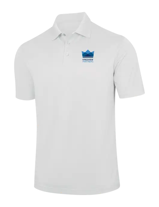 White Performance Fine Jacquard Polo w/Kingsview Partners Logo