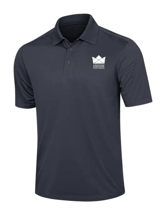 Dark Grey Diamond Textured Jacquard Polo w/Kingsview Partners Logo