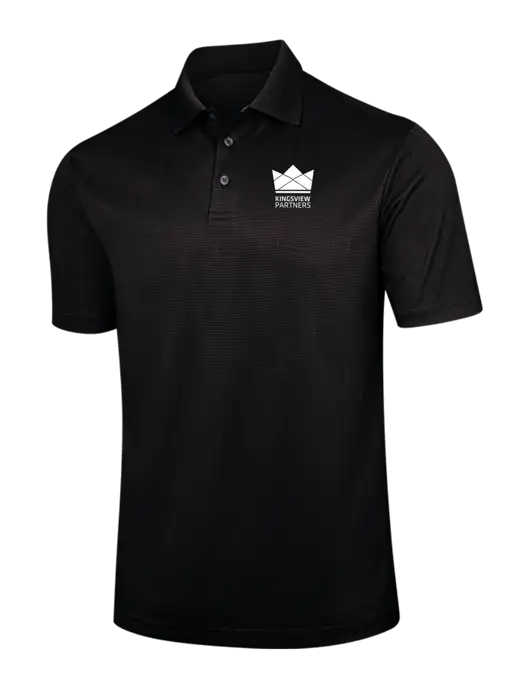 Black Performance Fine Jacquard Polo w/Kingsview Partners Logo