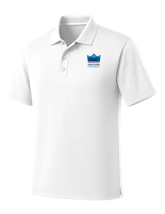 White Dry Zone UV Micro Mesh Polo w/Kingsview Partners Logo