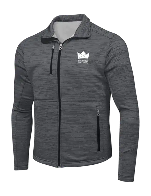 Dark Grey Digi Stripe Fleece Jacket w/Kingsview Partners Logo