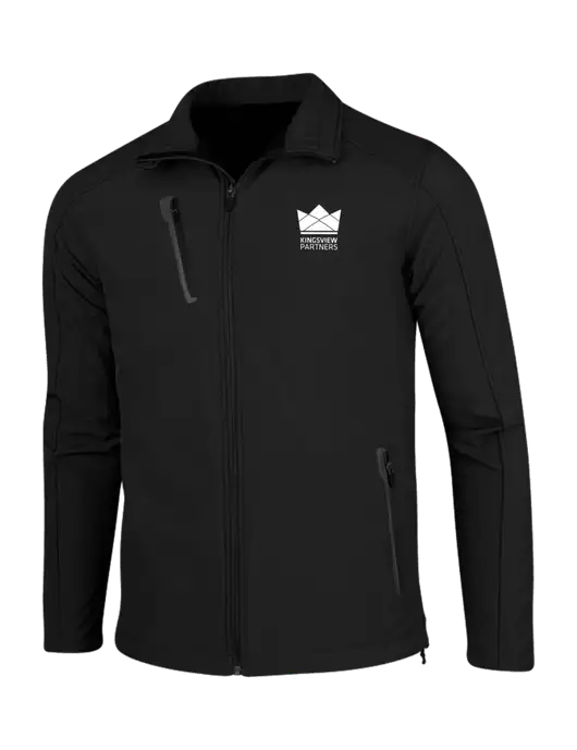 Black Welded Softshell Jacket w/Kingsview Partners Logo