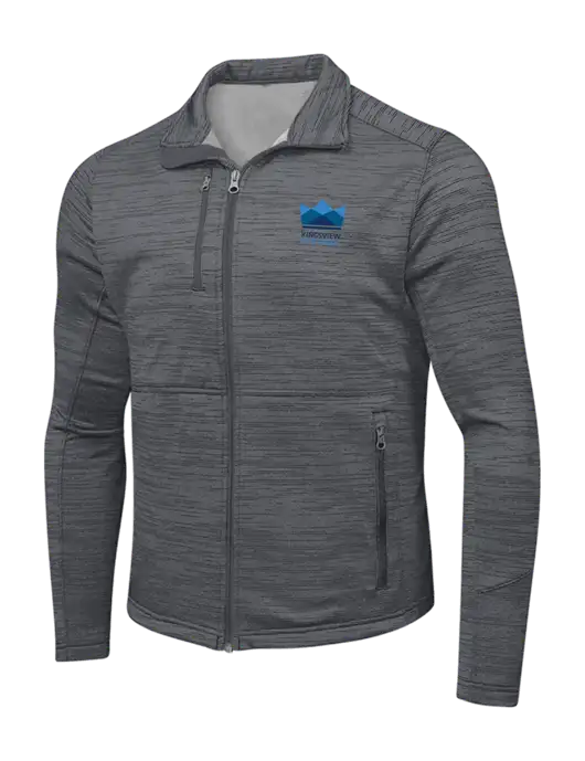 Medium Grey Digi Stripe Fleece Jacket w/Kingsview Partners Logo