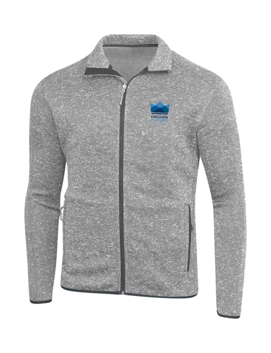 Grey Heather Sweater Fleece Jacket w/Kingsview Partners Logo