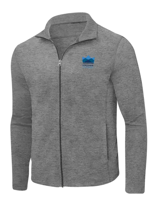 Medium Grey Heather Microfleece Full-Zip Jacket w/Kingsview Partners Logo