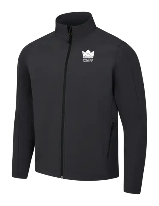 Black Charcoal Heather Core Soft Shell Jacket w/Kingsview Partners Logo