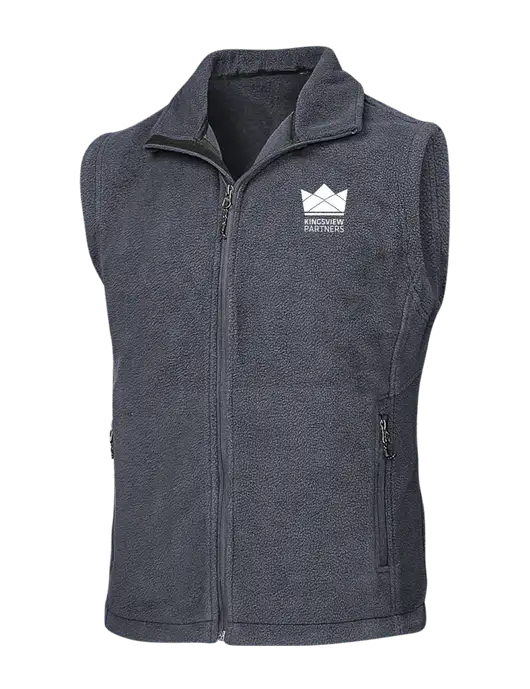 Dark Grey Fleece Vest w/Kingsview Partners Logo