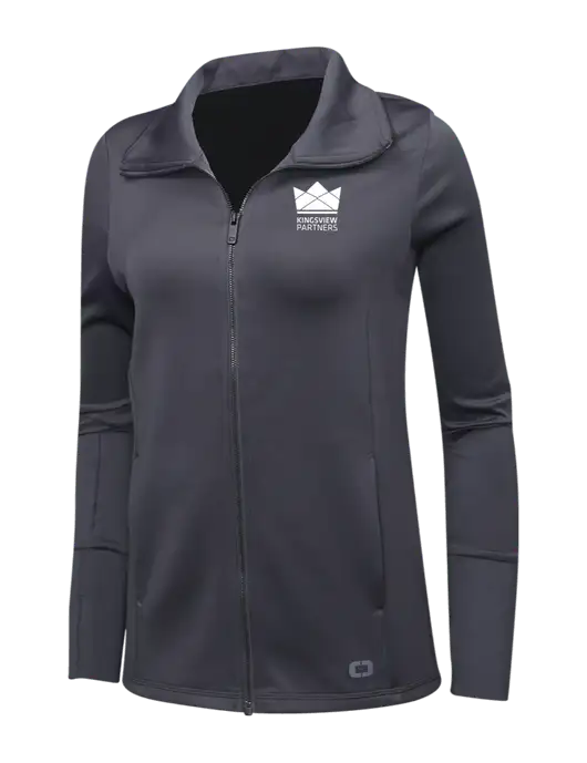 OGIO Dark Grey Womens Endurance Modern Performance Full-Zip w/Kingsview Partners Logo