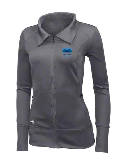 OGIO Dark Grey Womens Endurance Fulcrum Full-Zip w/Kingsview Partners Logo