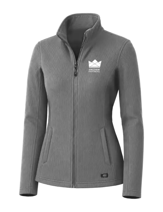 OGIO Medium Grey Womens Grit Fleece Jacket w/Kingsview Partners Logo