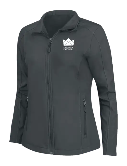 Charcoal Grey Womens Core Soft Shell Jacket w/Kingsview Partners Logo