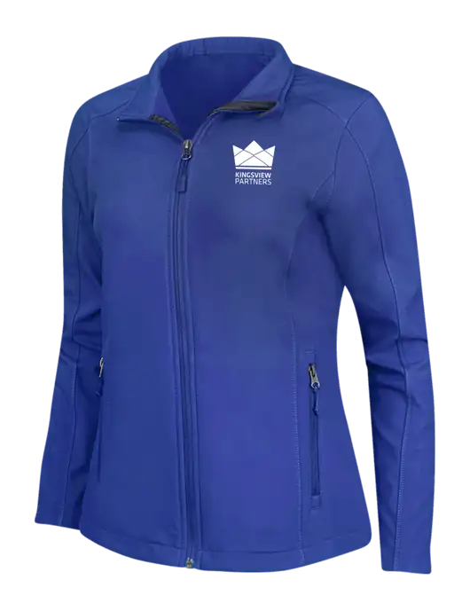Dark Royal Womens Core Soft Shell Jacket w/Kingsview Partners Logo