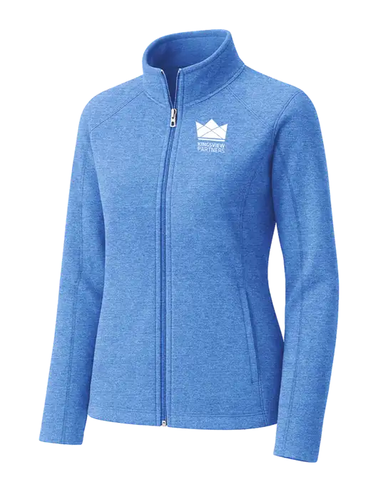 Light Royal Heather Womens Microfleece Full-Zip Jacket w/Kingsview Partners Logo
