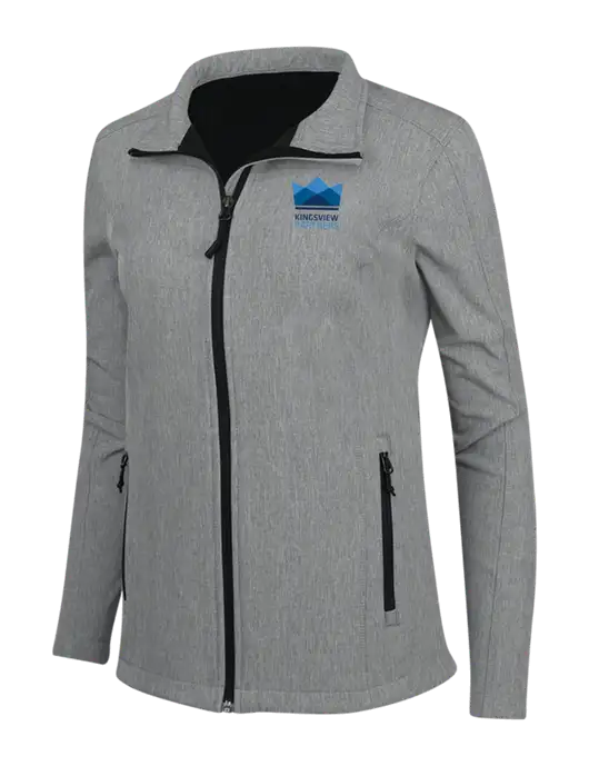 Medium Grey Heather Womens Core Soft Shell Jacket w/Kingsview Partners Logo