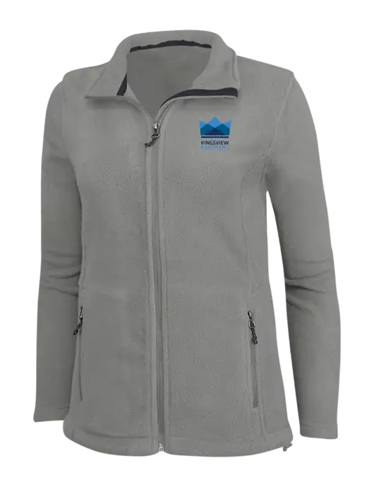 Womens Medium Grey Fleece Jacket w/Kingsview Partners Logo