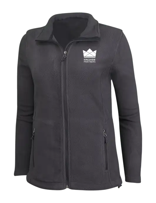Womens Fleece Dark Grey Jacket w/Kingsview Partners Logo