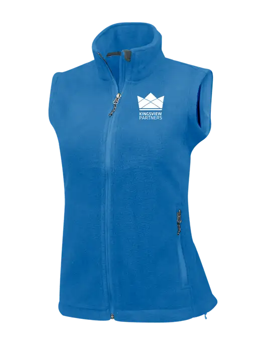 Royal Womens Fleece Vest w/Kingsview Partners Logo