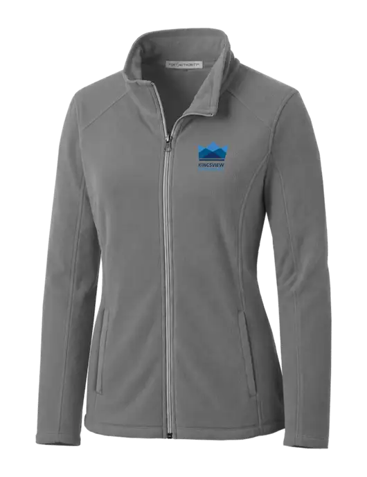 Medium Grey Womens Microfleece Jacket w/Kingsview Partners Logo