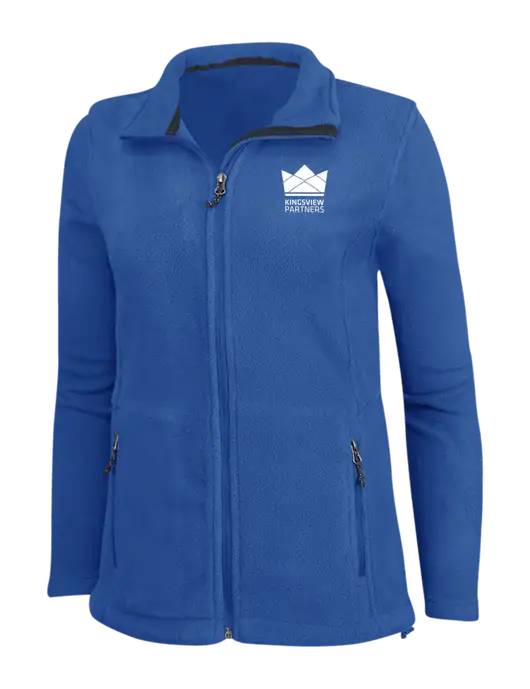 Womens Dark Royal Fleece Jacket w/Kingsview Partners Logo